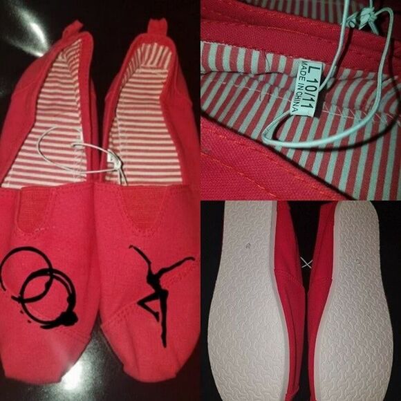 DMB Dave Matthews Band Red Slip On Tennis Shoes Multiple Sizes Women Ladies - Picture 1 of 4